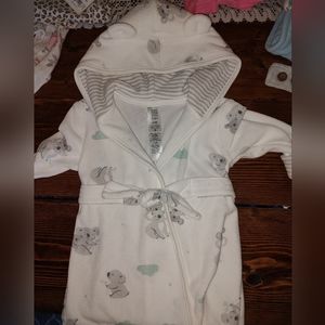 Baby bath robe, towels